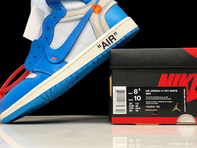 Cheap Off-White UNC Jordan 1 Powder Blue Air AQ0818-148 0706